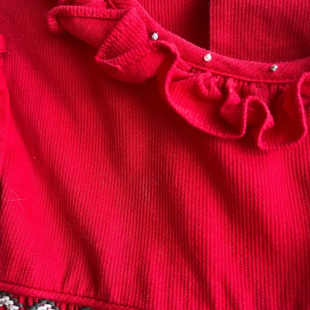 Edgehill Collection Red Girls Smocked Holiday Dress